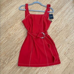 Forever 21 NEW Red Bodycon Dress with White Stitch